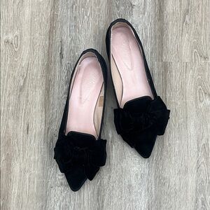 Anthropology Busue Ballerinas Velvet Bow Heels